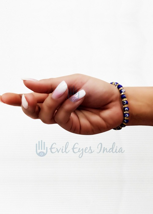 Evil Eyes Bracelet with Golden Zircons