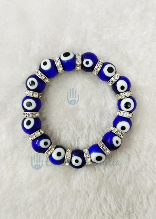 Evil Eyes Bracelet with Silver Zircons Big