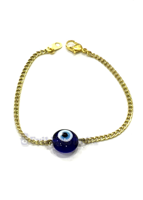 Evil Eye Bead in Oxidized Golden Chain