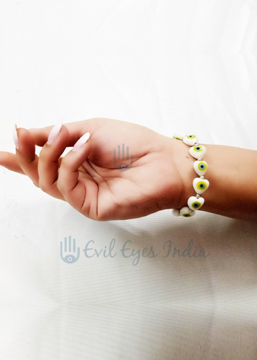 Evil Eye Heart Beads Bracelet