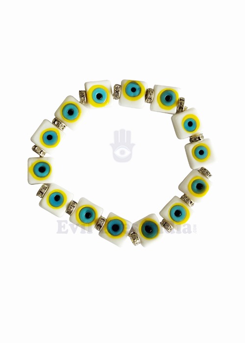 Evil Eye Bracelet – White