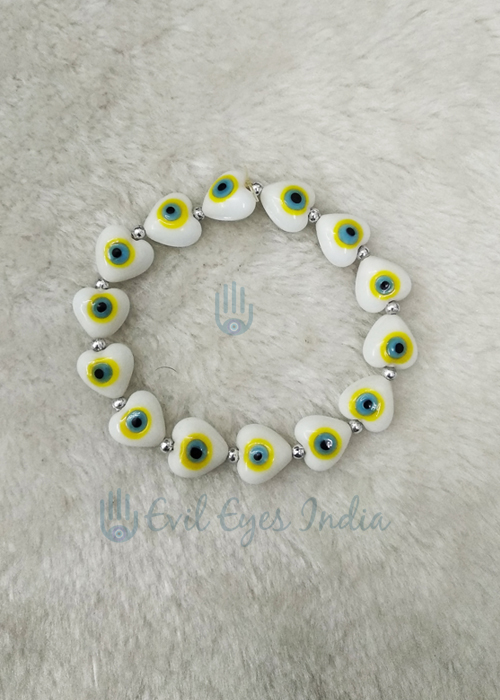 Evil Eye Heart Beads Bracelet