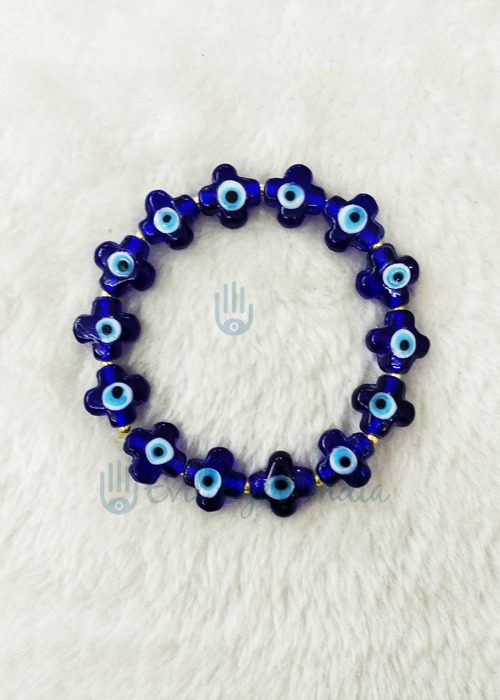 Petal Shaped Evil Eye Beads Bracelet