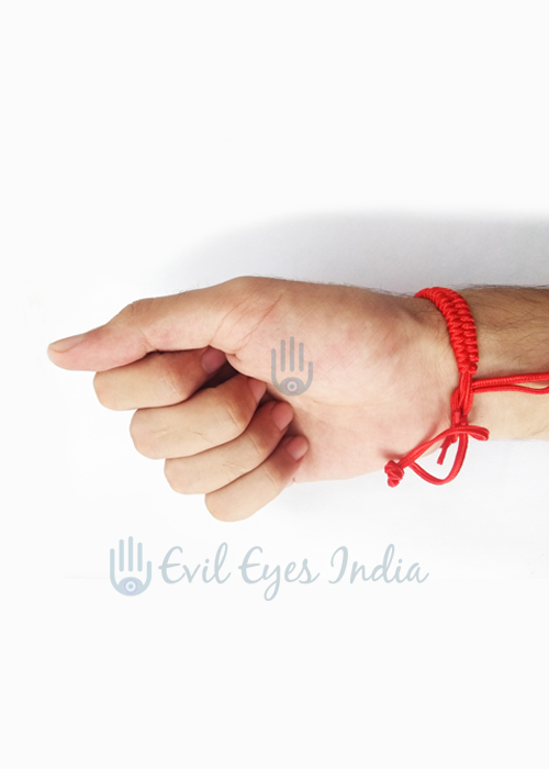 Red String with Petal Evil Eye Bead