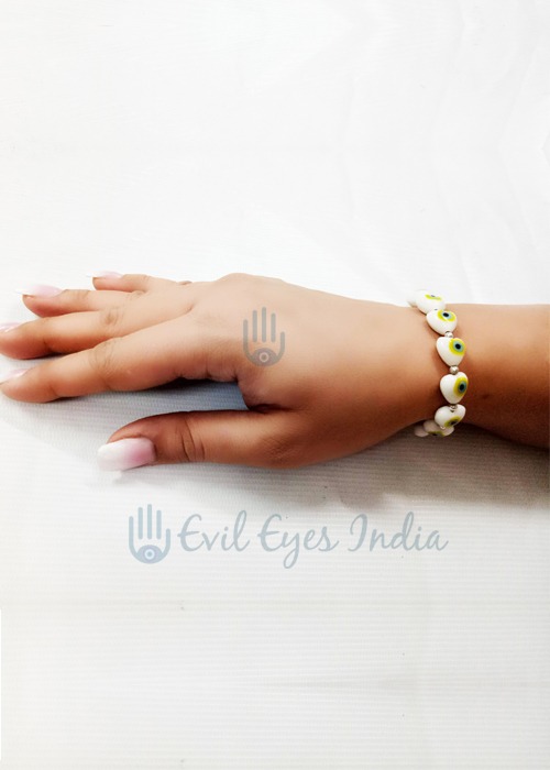 Evil Eye Heart Beads Bracelet