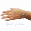 Silver Heart Shape Evil Eye Bracelet