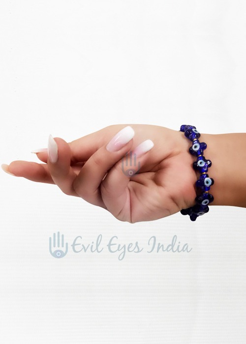 Petal Shaped Evil Eye Beads Bracelet