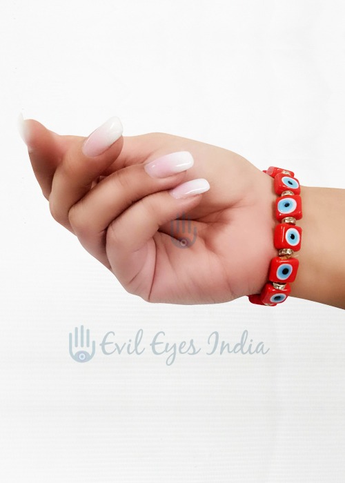 Red Evil Eyes Bracelet for Courage & Protection