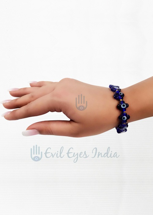 Petal Shaped Evil Eye Beads Bracelet