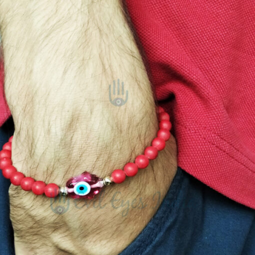 Evil Eyes Bracelet with Hamsa Hand bead