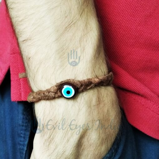 Genuine Leather Evil Eye Bracelet for Men