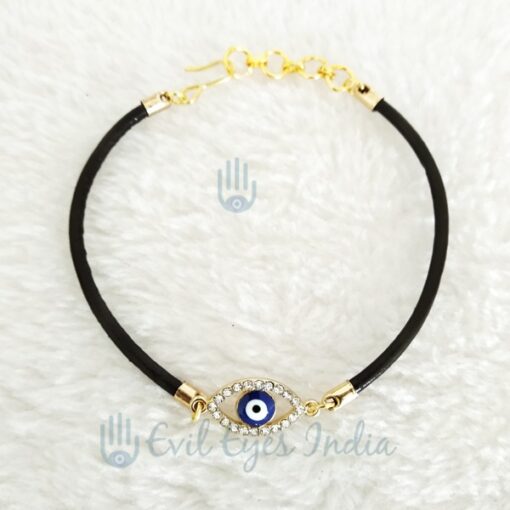 Evil Eye Leather String Bracelet