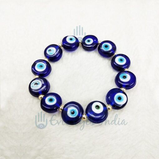 Round Authentic Blue Bead Bracelet for Unisex