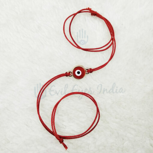 Deep Red Evil Eye Bracelet For Protection And Good Luck