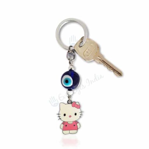 Evil Eye Keychain with Hello Kitty