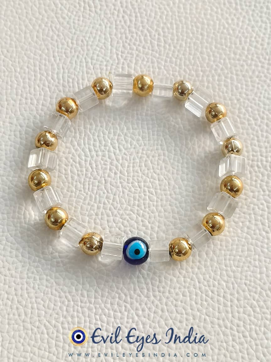 Buy Evil Eye Bracelet Crystal Silver Gold Stone Chain Protection Dainty  Charm Greek Turkish Symbol Positivity Amulet Talisman Adjustable Gift  Online in India - Etsy