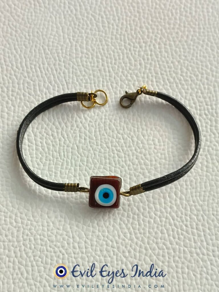 Leather Evil Eye Bracelet for Stability