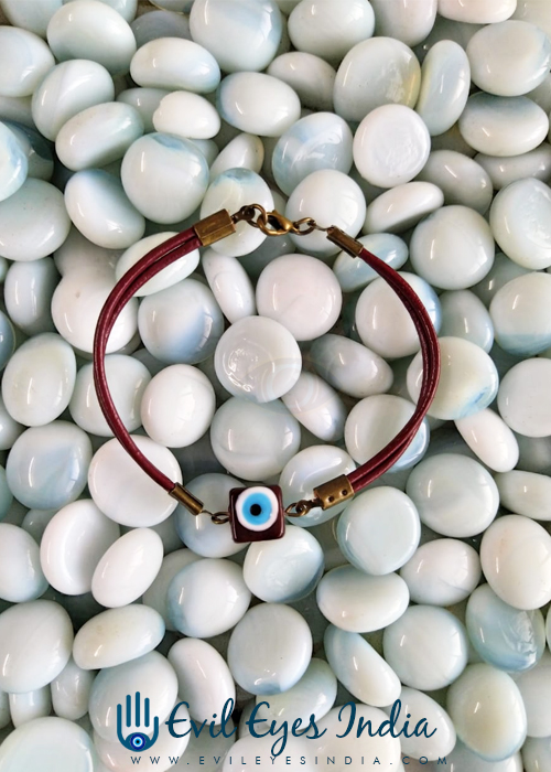 Leather Evil Eye Bracelet for Stability