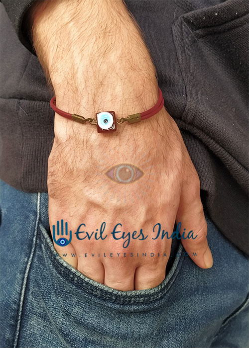 Leather Evil Eye Bracelet for Stability