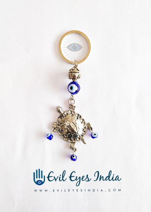 Evil Eye Turtle Keychain