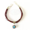 Multi-Strand Evil Eye Leather Bracelet