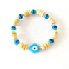 Turquoise Evil Eye Bead with wooden beads