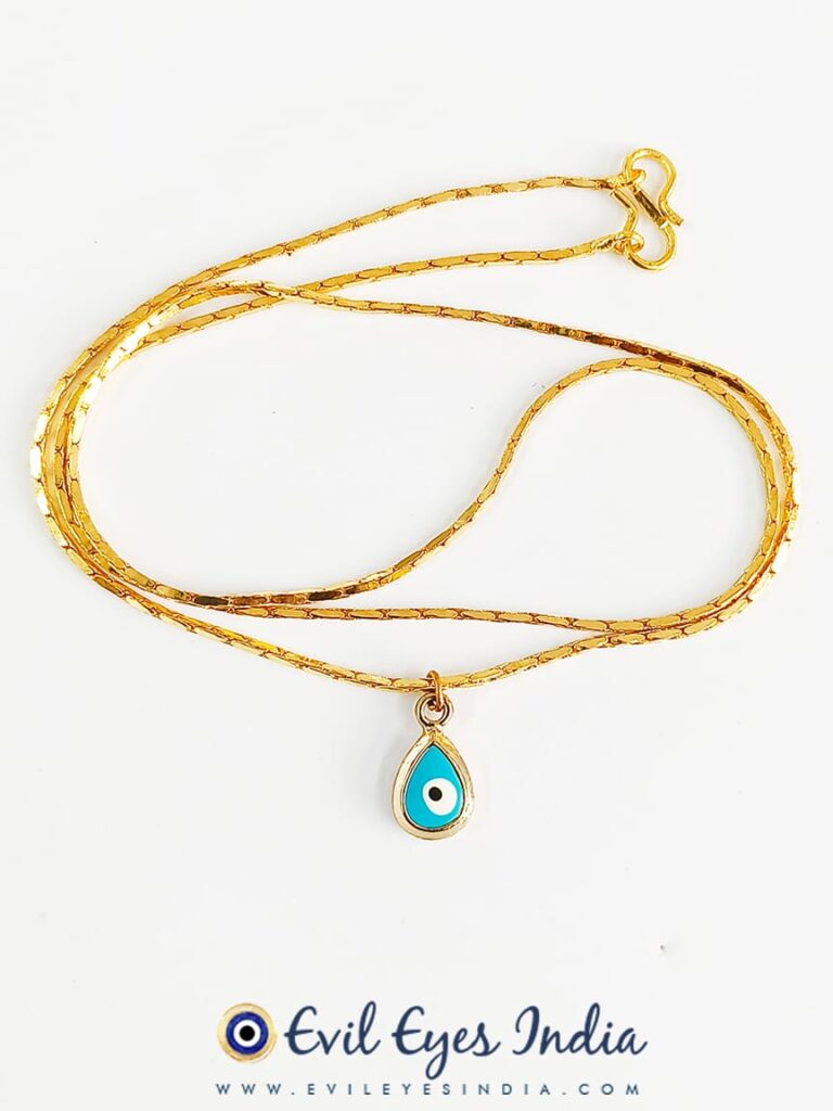 Tiny Turquoise Pendant with Golden Plating Chain