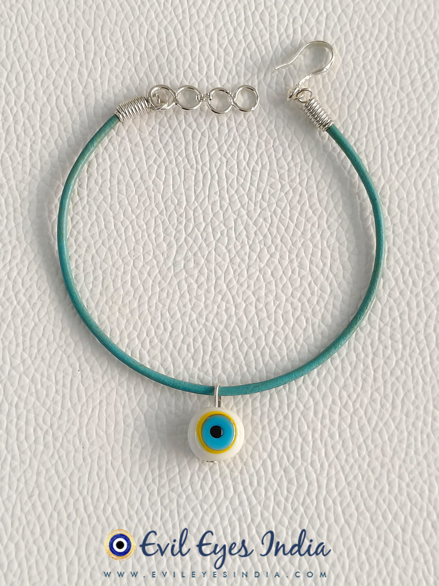 9ct Yellow Gold Diamond and Turquoise Evil Eye Bracelet - London Road  Jewellery