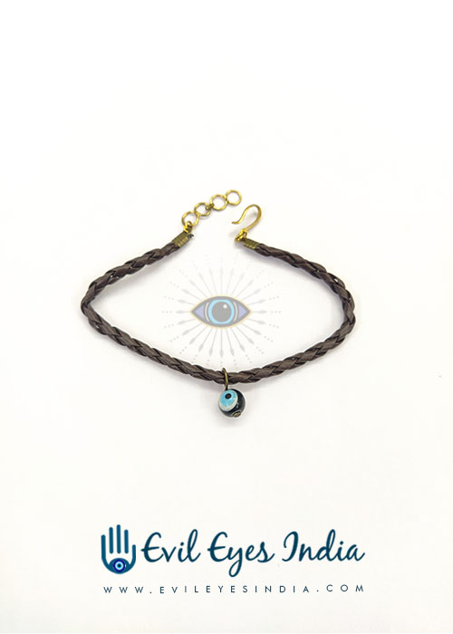 Leather Evil Eye Bracelet for Stability