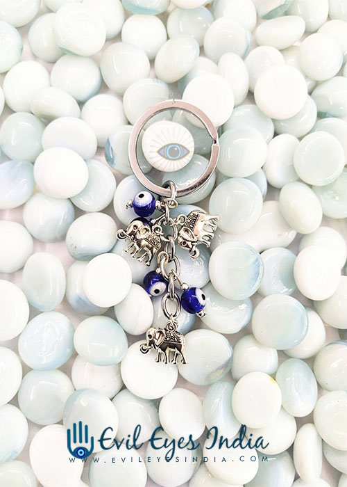 Cute Elephant Evil Eyes Keychain