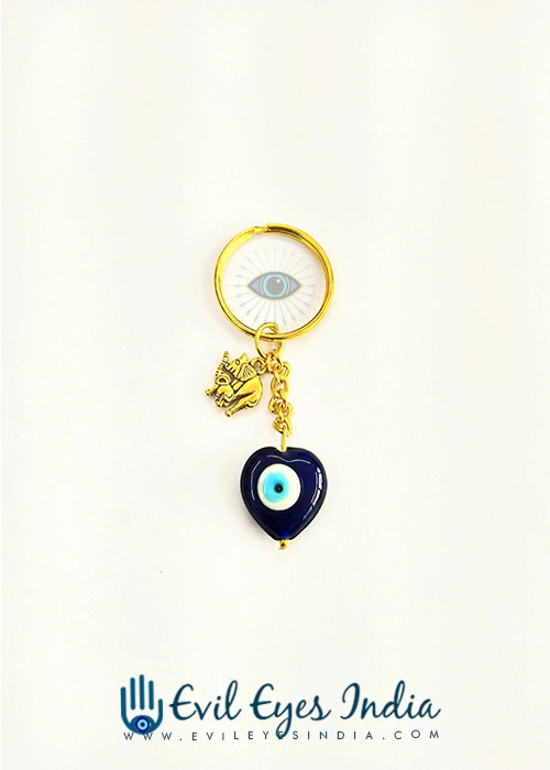 Cute Elephant Evil Eye Keychain