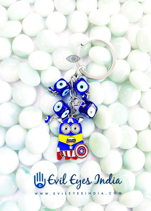 Minions Keychain With Evil Eye