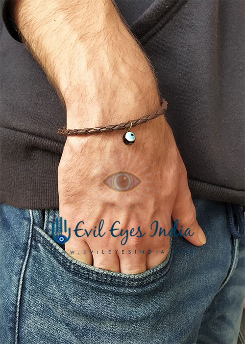 Leather Evil Eye Bracelet for Stability