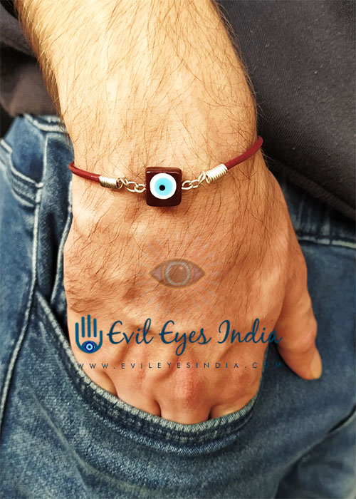 Brown Square Evil Eye Bracelet