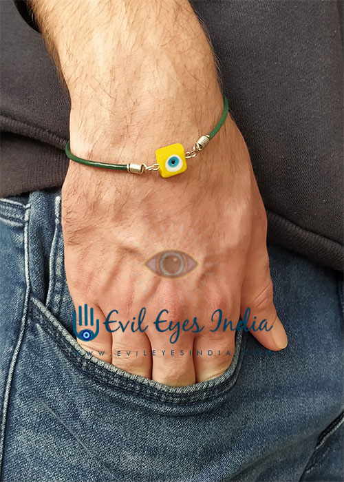 Yellow Square Evil Eye Bracelet