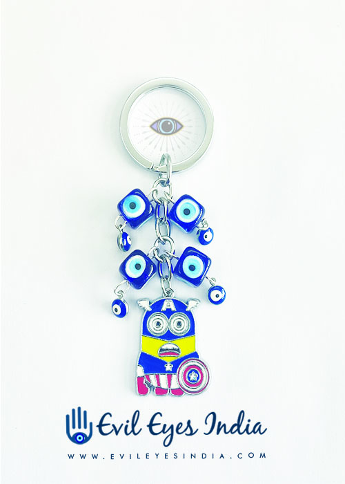 Minions Keychain With Evil Eye