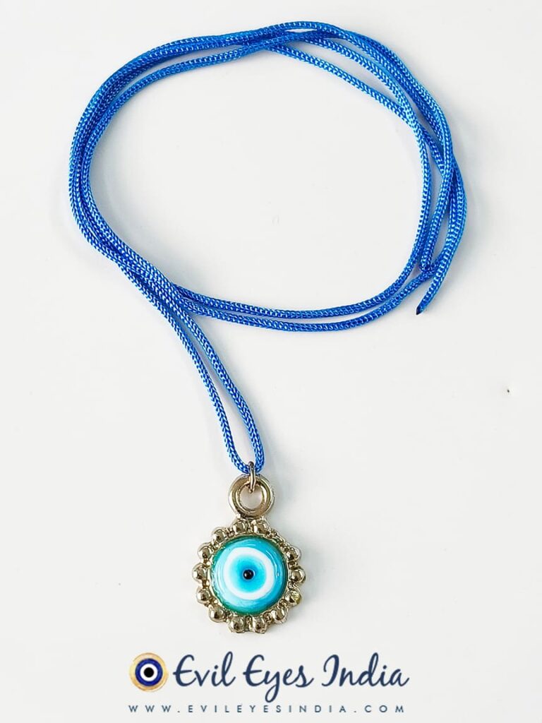 Oxidized Evil Eye Pendant- Turquoise