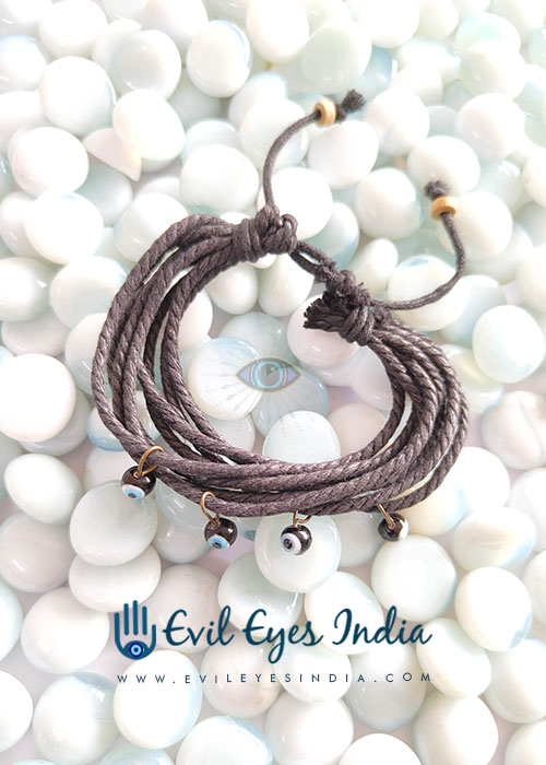 4 Bead Masculine Evil Eye Bracelet