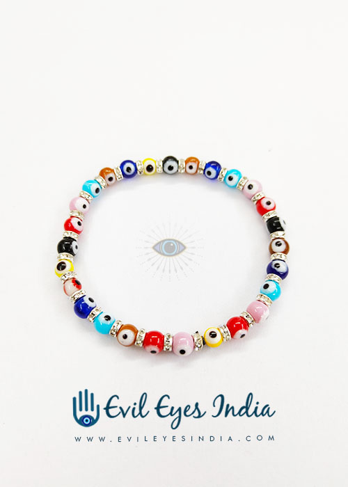 Multi Coloured Delicate Evil Eye Bracelet