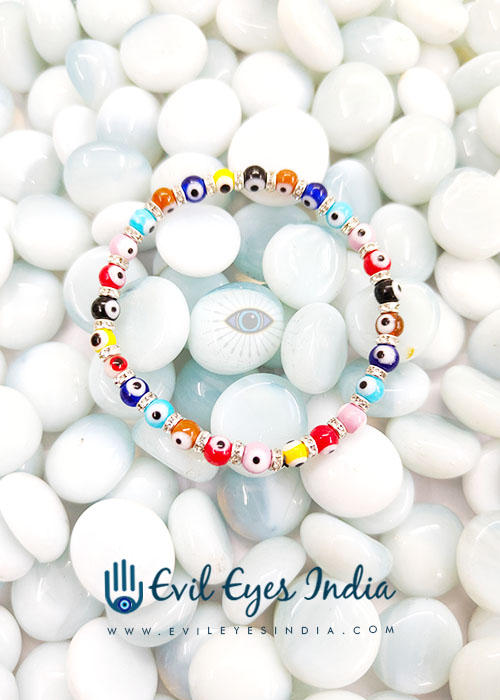 Multi Coloured Delicate Evil Eye Bracelet