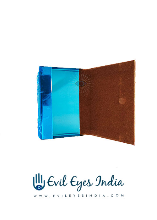 Leather Visiting Card Holder With Evil Eye