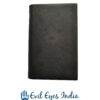 Leather Visiting Card Holder With Evil Eye -Black