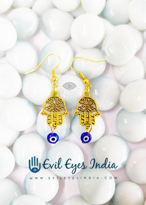 Evil Eye Hamsa Hand Earrings