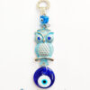 Good Luck Evil Eye Owl Hanging For Wisdom And Protection- Turquoise