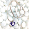 Evil Eye Heart Shaped Pendant In Oxidized Chain