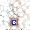 Square Shaped Evil Eye Oxidized Pendant