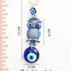 Good Luck Evil Eye Owl Hanging For Wisdom And Protection- Blue