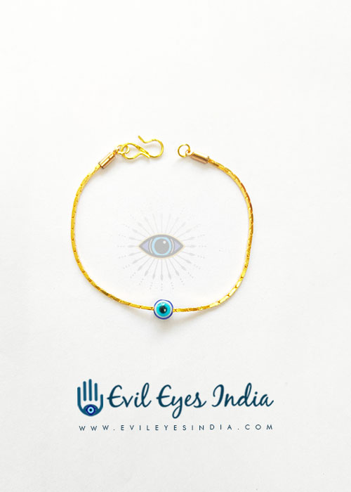 Delicate Evil Eye Bracelet For Kids With Golden Plating Chain