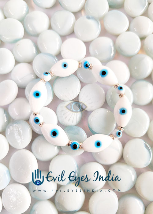 White Evil Eye Bracelet For Peace And Protection