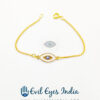 Delicate Evil Eye Bead In Mother Of Pearl Setting Bracelet
